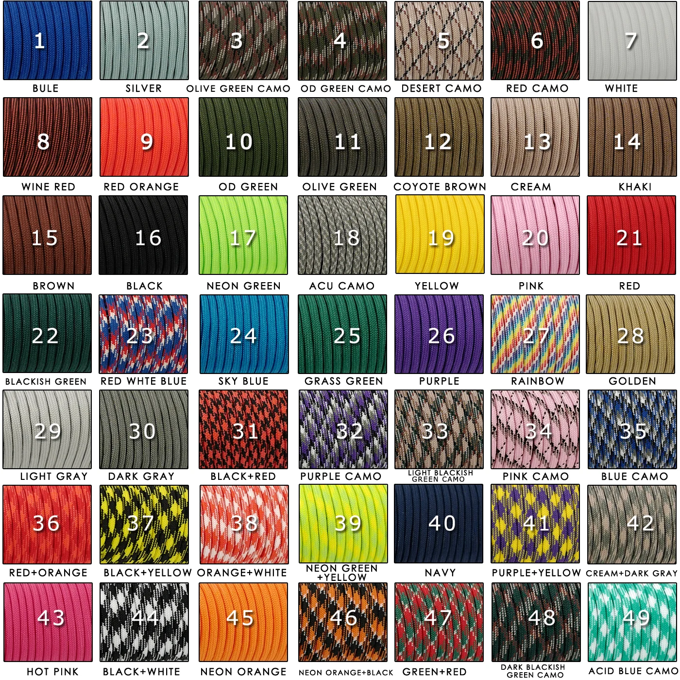 YOUGLE 550 Paracord Parachute Cord Lanyard Tent Rope Guyline Mil Spec Type III 7 Strand 50FT 100FT For Hiking Camping 215 Colors