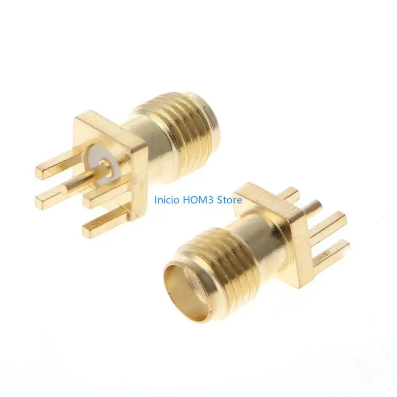 A5YD 10 Pcs SMA Female Solder 1.6mm Space PCB Mount Straight RF Connector