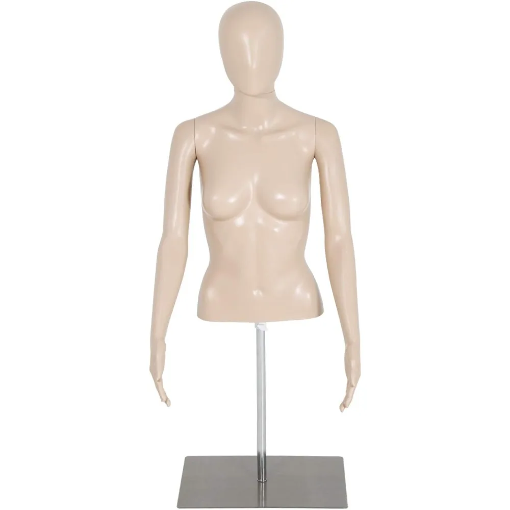 

Female Mannequin Torso Dress Form Sewing Manikin 39-56 Inch Height Adjustable Dress Model Mannequin Display Head Dress