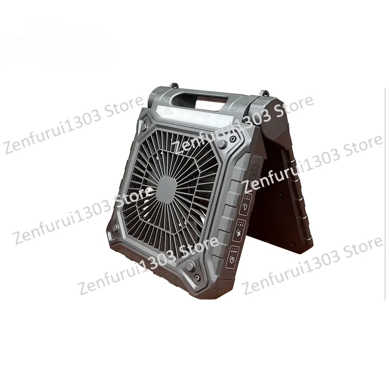 Portable Rechargeable Folding Stand Desk Outdoor Solar Plastic Electric Charging Motor Battery LED Fan