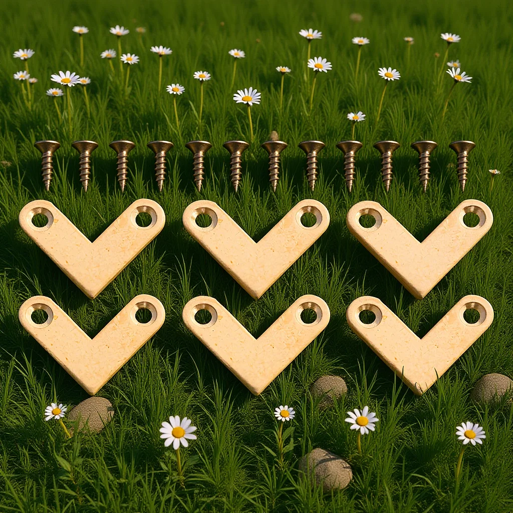 Furniture Hardware Photos - ขายึดรูปตัว L แบบหนา 6 ชิ้น ทำจากทองเหลือง