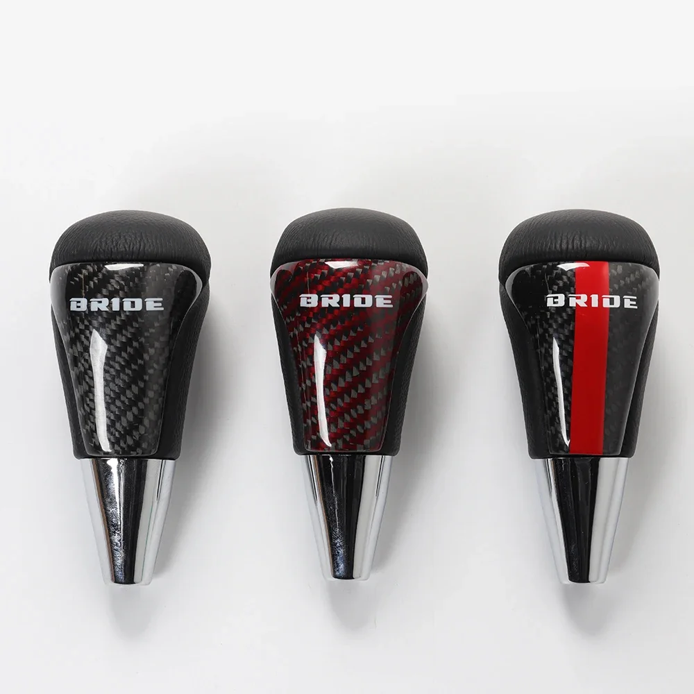 

BRIDE Real Carbon Fiber Leather Car Gear Shift Knob Manual Stick Shifter Lever Head