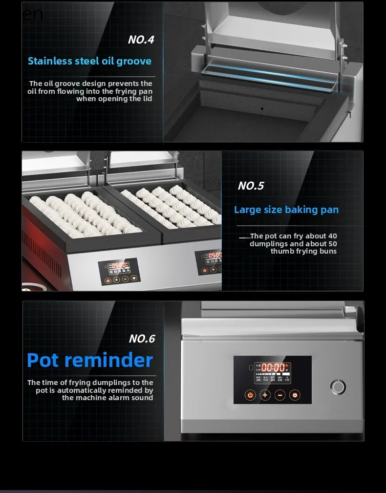 LXC Macchina per pancake elettrica automatica per gnocchi di frittura automatica Catering Grande pentola multifunzionale Forno per panini per friggere