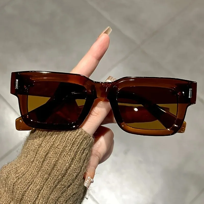 Luxurious Rectangle Sunglasses Women Men Fashion Brand Designer Casual Sun Glasses Female Male Plastic Outdoor Eyewear