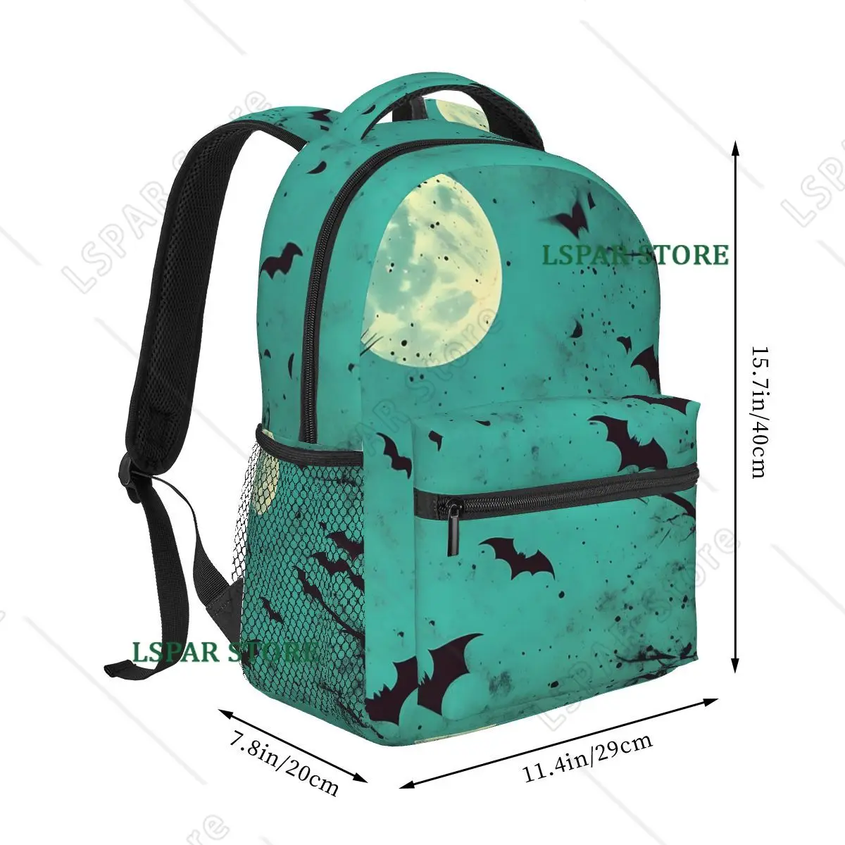 Bat Cloud Halloween Day Of The Dead Student Backpack School Bag Hiking Travel Daypack for Men Women Bookbag Shoulder Bags