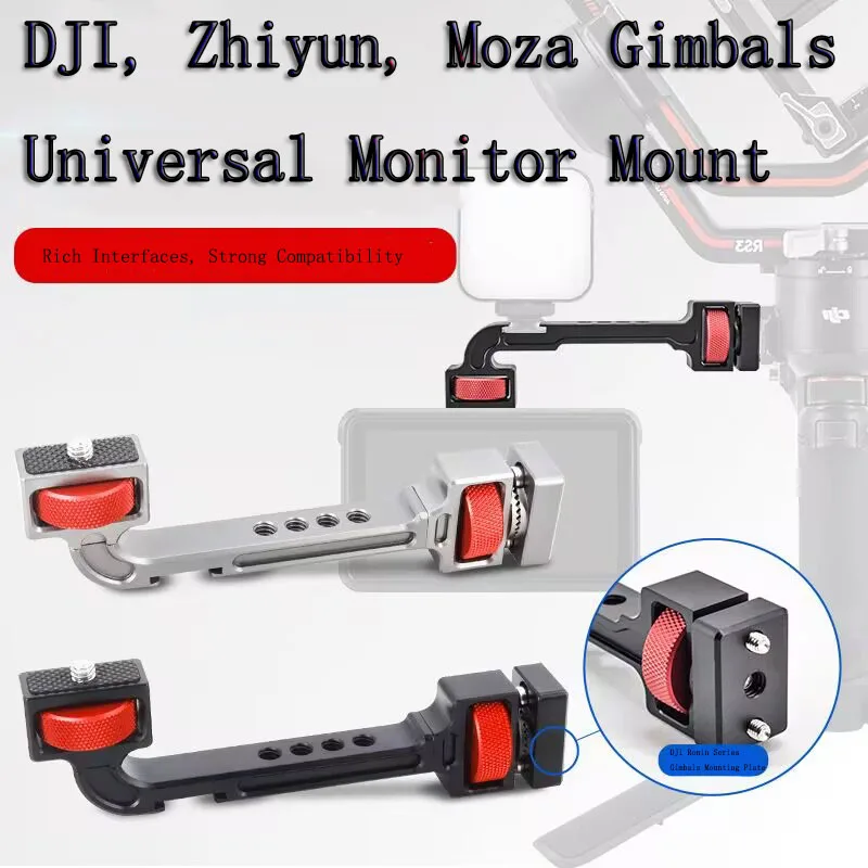 PyroGraphy Universal 360° Swivel Monitor Mount with DJI Ronin Series Gimbal Mounting Plate for DJI,Zhiyun,Moza Series Stabilizer