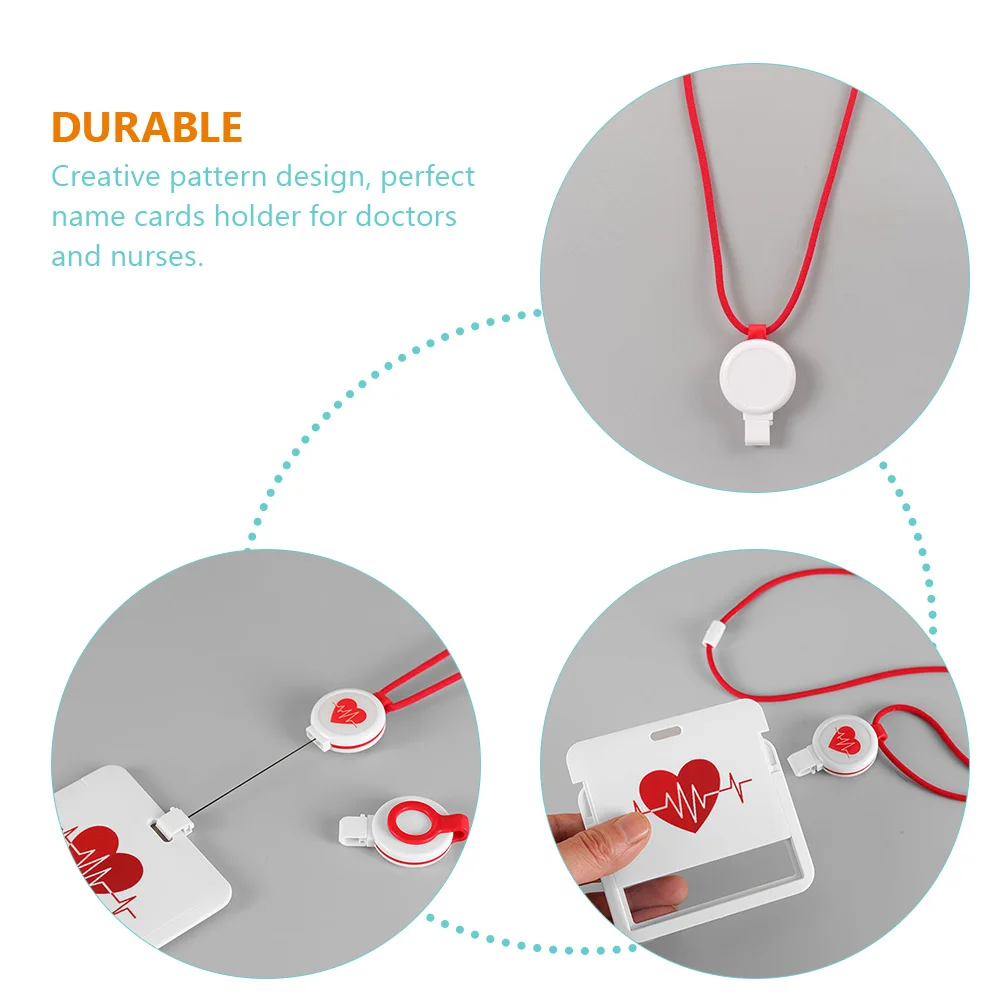 Can Buckle Card Holder Lanyard Name Cards Retractable Work Permit ID Badge Reel Doctors Abs