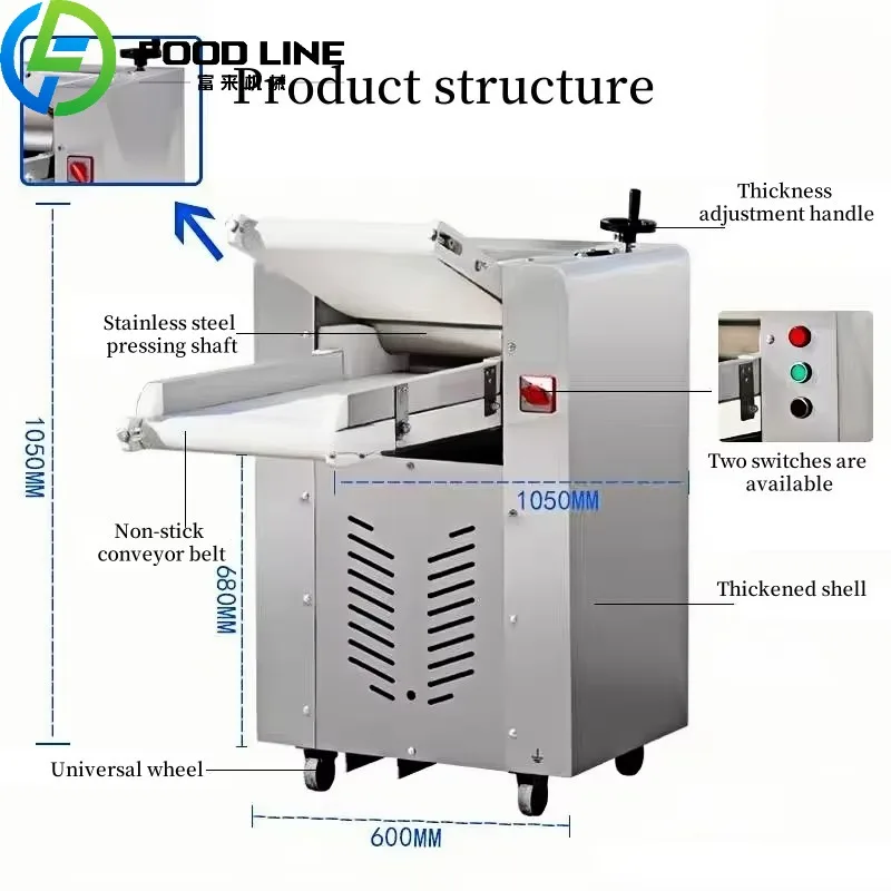 Electric Table Top Dough Roll Kneader Sheeter Machine Samosas Tortilla Dumpling Maker Motor Home Commercial Use