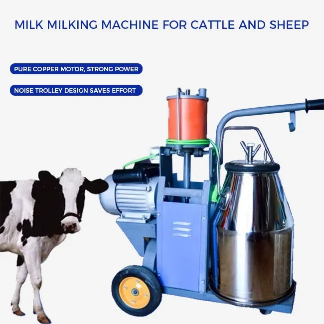 Portable Cow Sheep Milking Machine with Automatic Bucket New Condition for Home Use Farm Vacuum Pump with Automatic Egg Turning