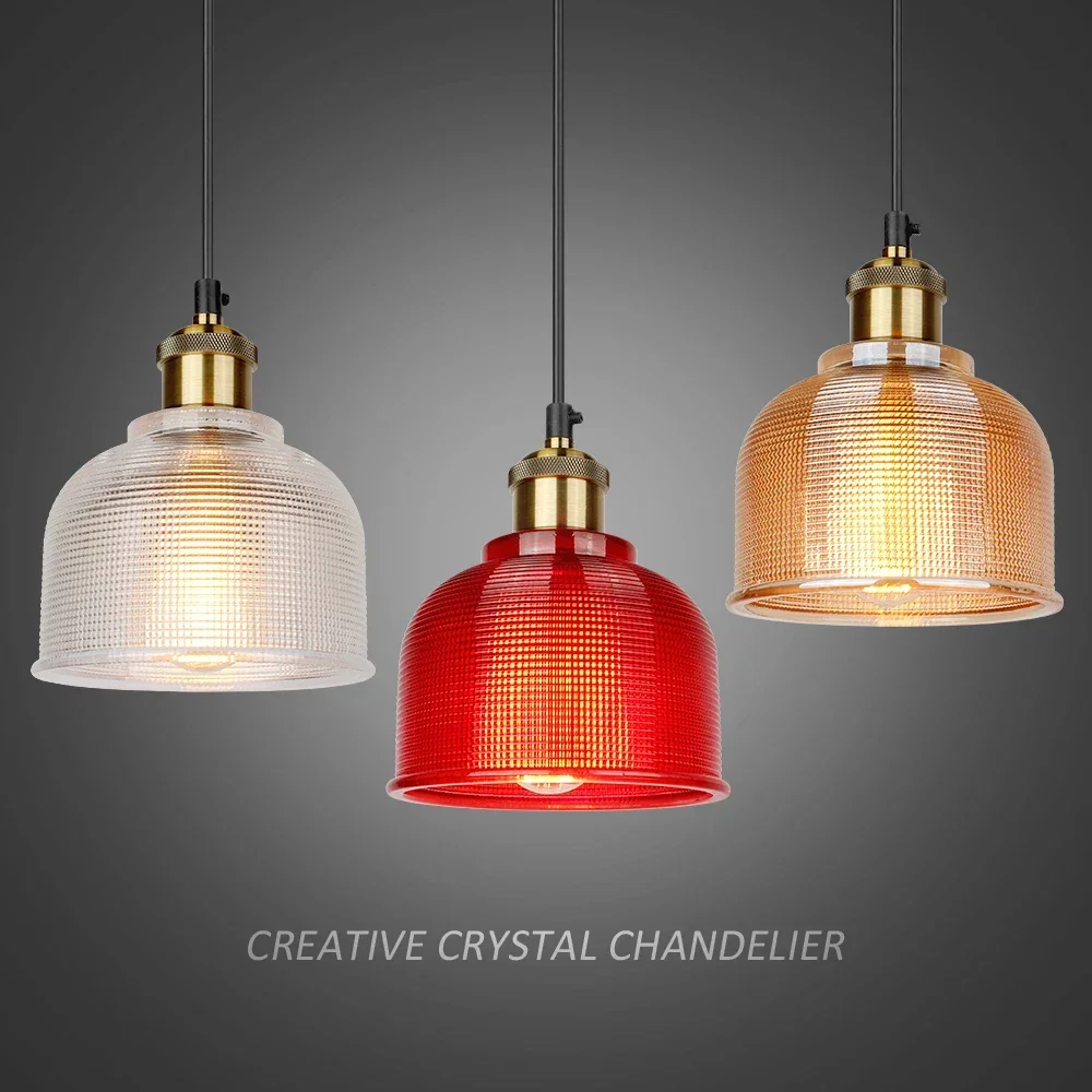 

Pendant Lamp with Copper Lamp Brass, Creative Minimalist E27 Transparent Grass Lamp Cover for Restaurant Light