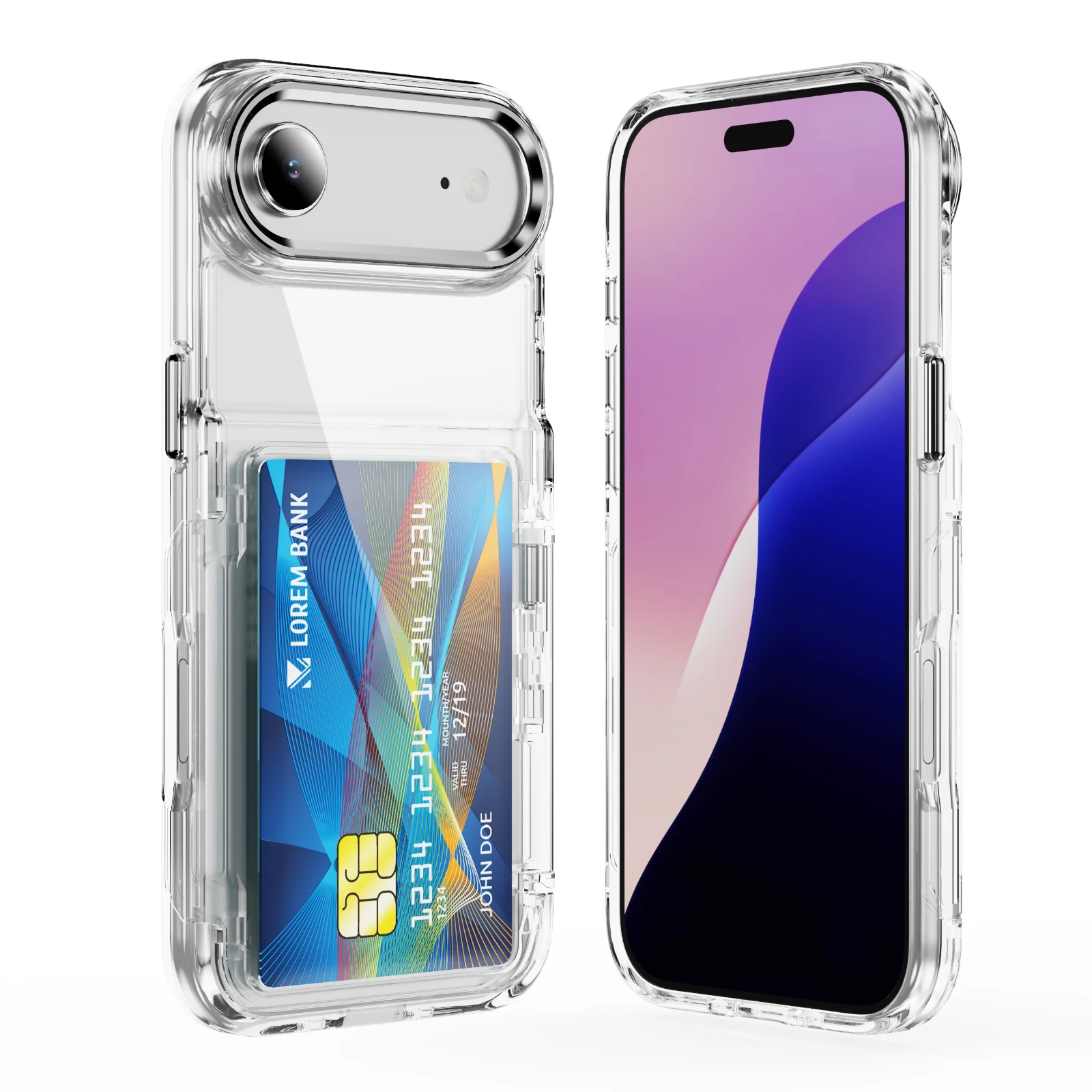 

Clear Anti-Yellow Wallet Card Holder Case for Iphone 17 Air 16 15 Pro Max 14 13 12 Pro Iphone17 Iphone16 Iphone15