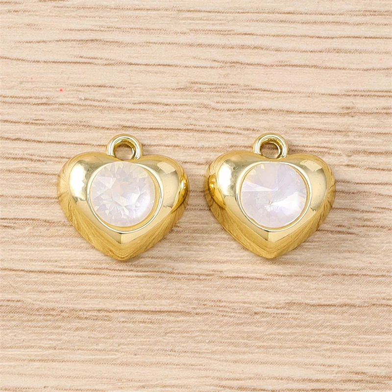 5 Stück 12x12mm Niedliche Kristall-Liebesherz-Anhänger für Schmuckherstellung, Halsketten, Ohrringe, Armbänder, Zubehör, DIY-Bastelarbeiten, Geschenk – Detail 3
