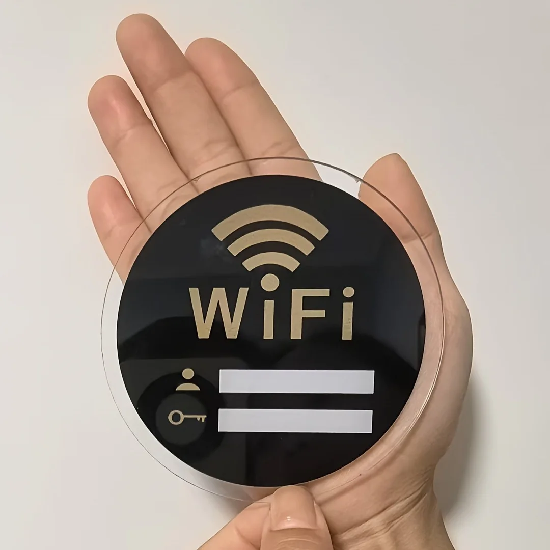 Custom Acrylic Sign WiFi Reminder Notice Board Warning Tag Storage Label Organic Glass Indoor Wall Prompt Decor Plate
