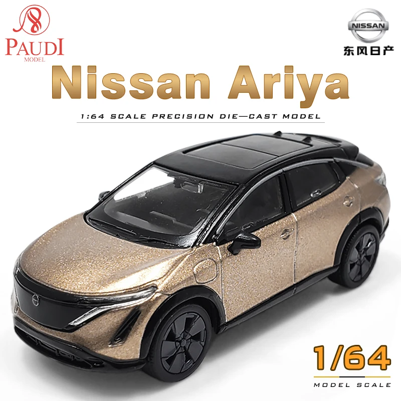 1/64 Scale Nissan Ariya Simulation Metal Diecast Miniature Car Model Adult Vehicles Toy Gift Hobby Collection Ornaments Display