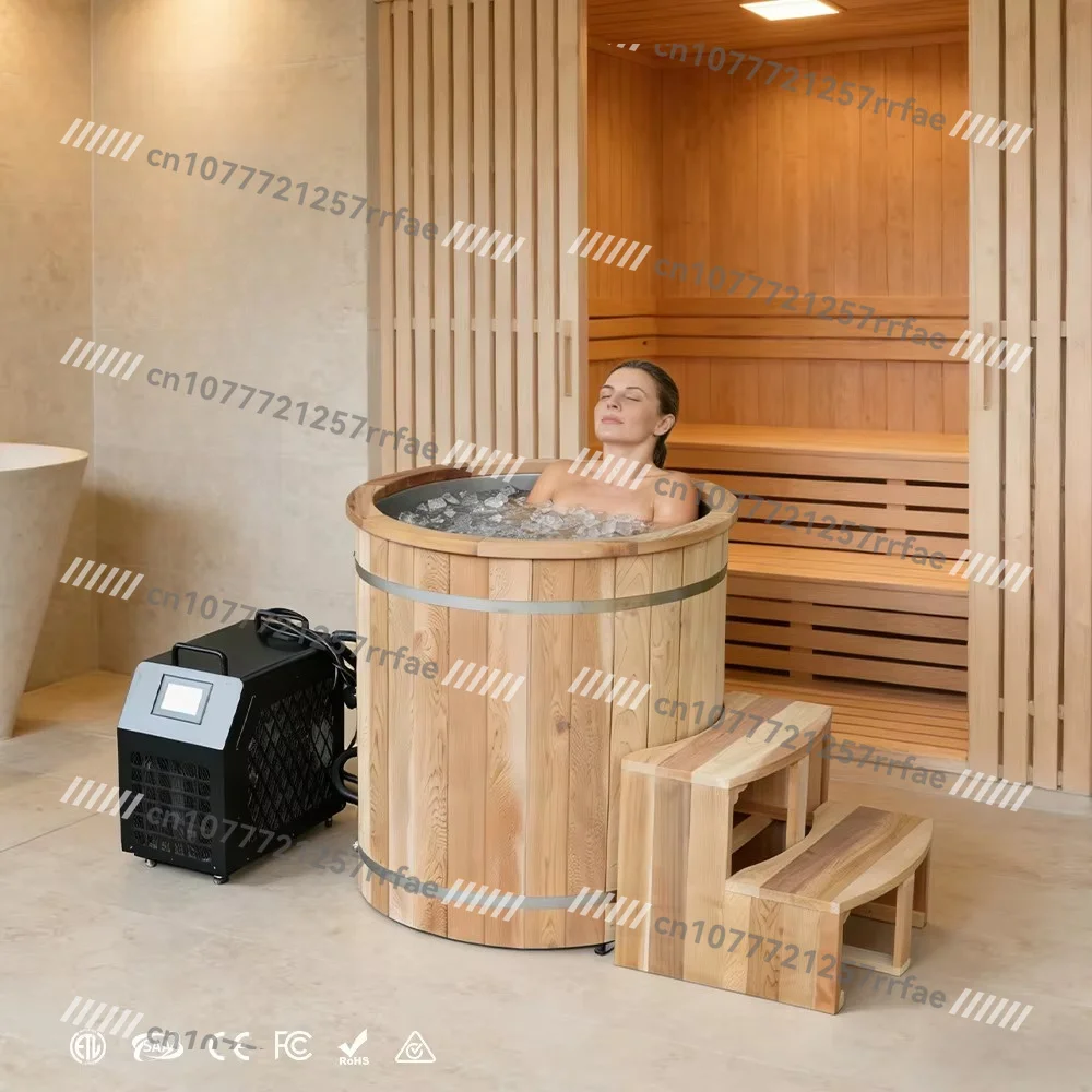 Best-selling Sequoia Wood Single-person Cold Immersion Tub, Ice Bath Tub, Ice Bath Tub, with Cooler and Filter