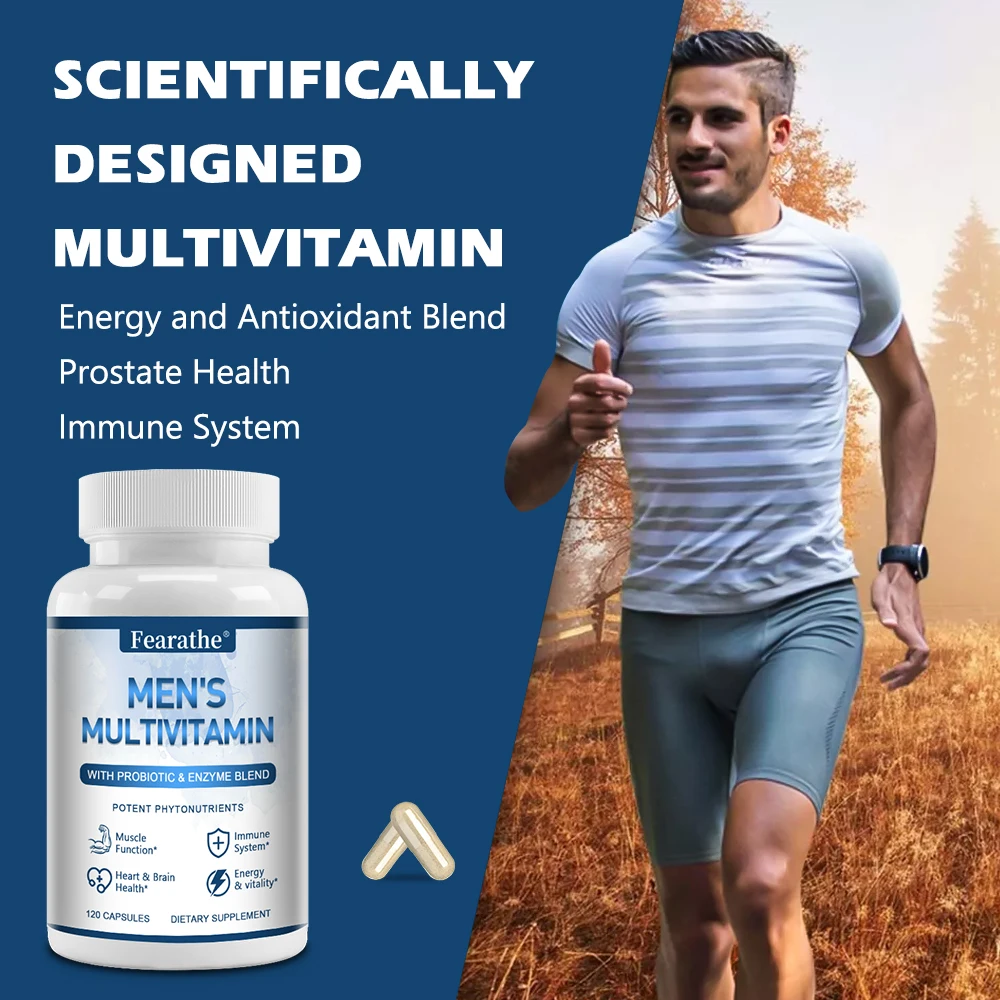 مكملات الفيتامينات المتعددة للرجال - فيتامينات ومغذيات متعددة يومية لدعم نمط حياة صحي ونشط، طاقة، قلب، صحة الدماغ