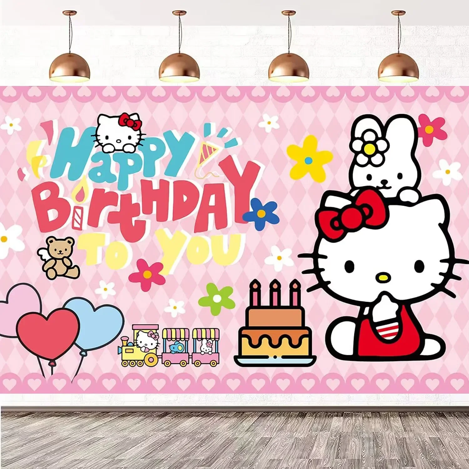 Hello Kitty Birthday Party Decorations Tableware Set Supplies Kids Girl Baby Shower Party  Kitty Paper Cup Plate Balloons Decor