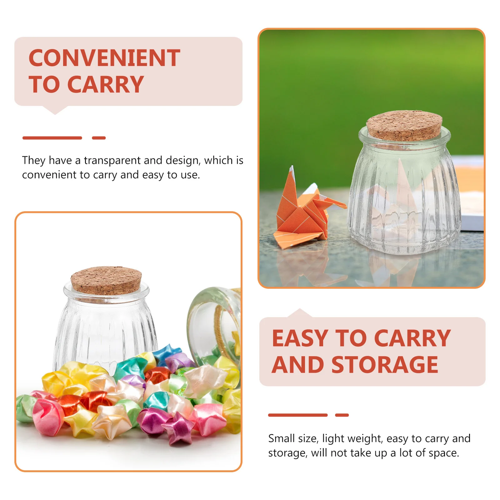 

4Pcs Glass Cork Bottles Transparent Multipurpose Wishing Drift Bottles DIY Storage Jars Landscape Bottle
