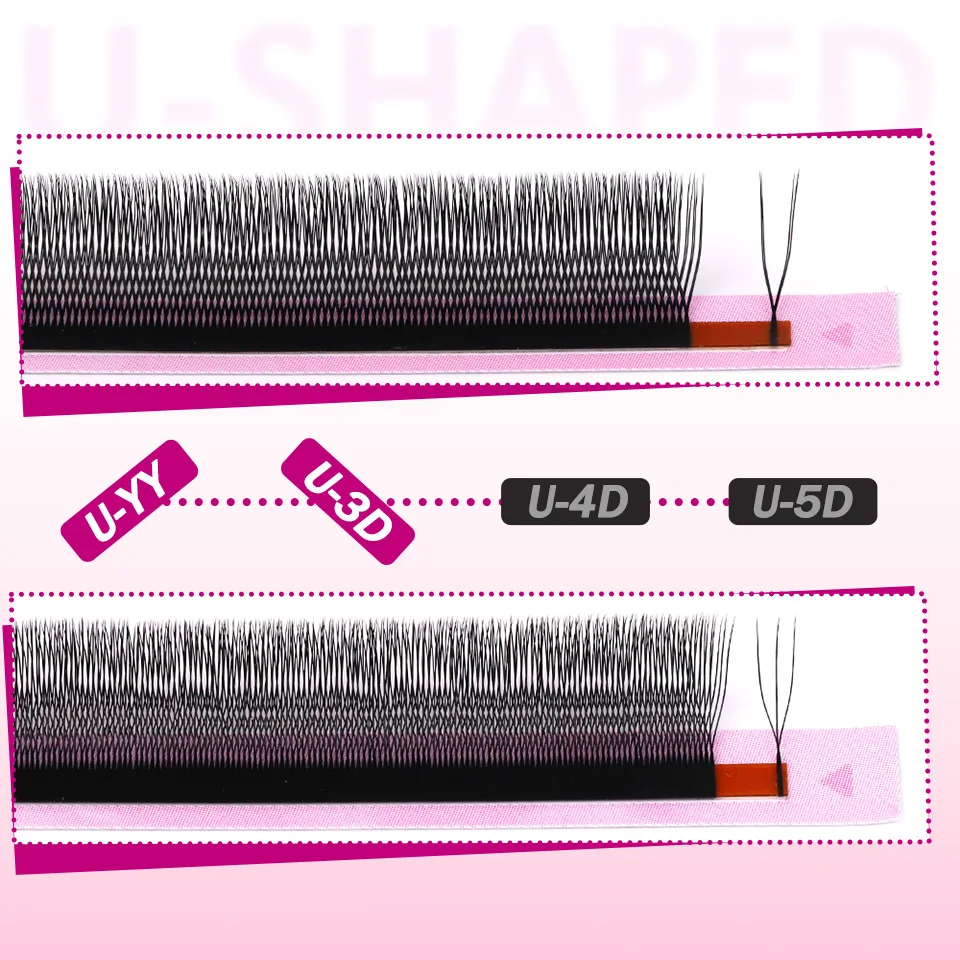 RUJADE Neue U-förmige 3D 4D 5D Wimpernverlängerung U-förmige Wimpern W Bloom Vorgefertigte Fächerwimpern Leichte flauschige Nerz-Kunstwimpern – Detail 8