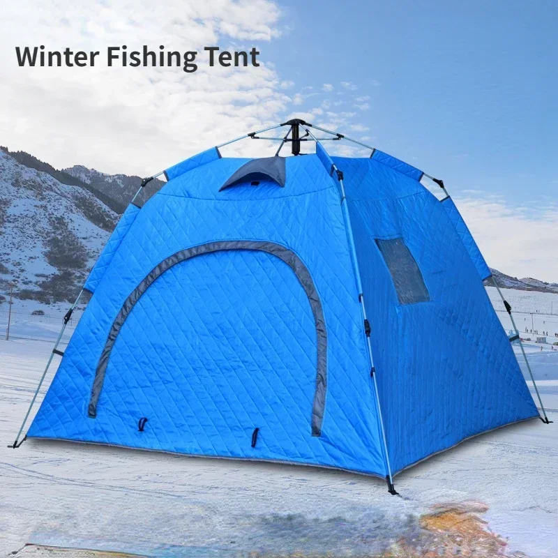 

Portable Ice Fishing Shelter Easy Set-up Waterproof Windproof Winter Tent for Outdoor Camping Hiking Cold Weather Protection