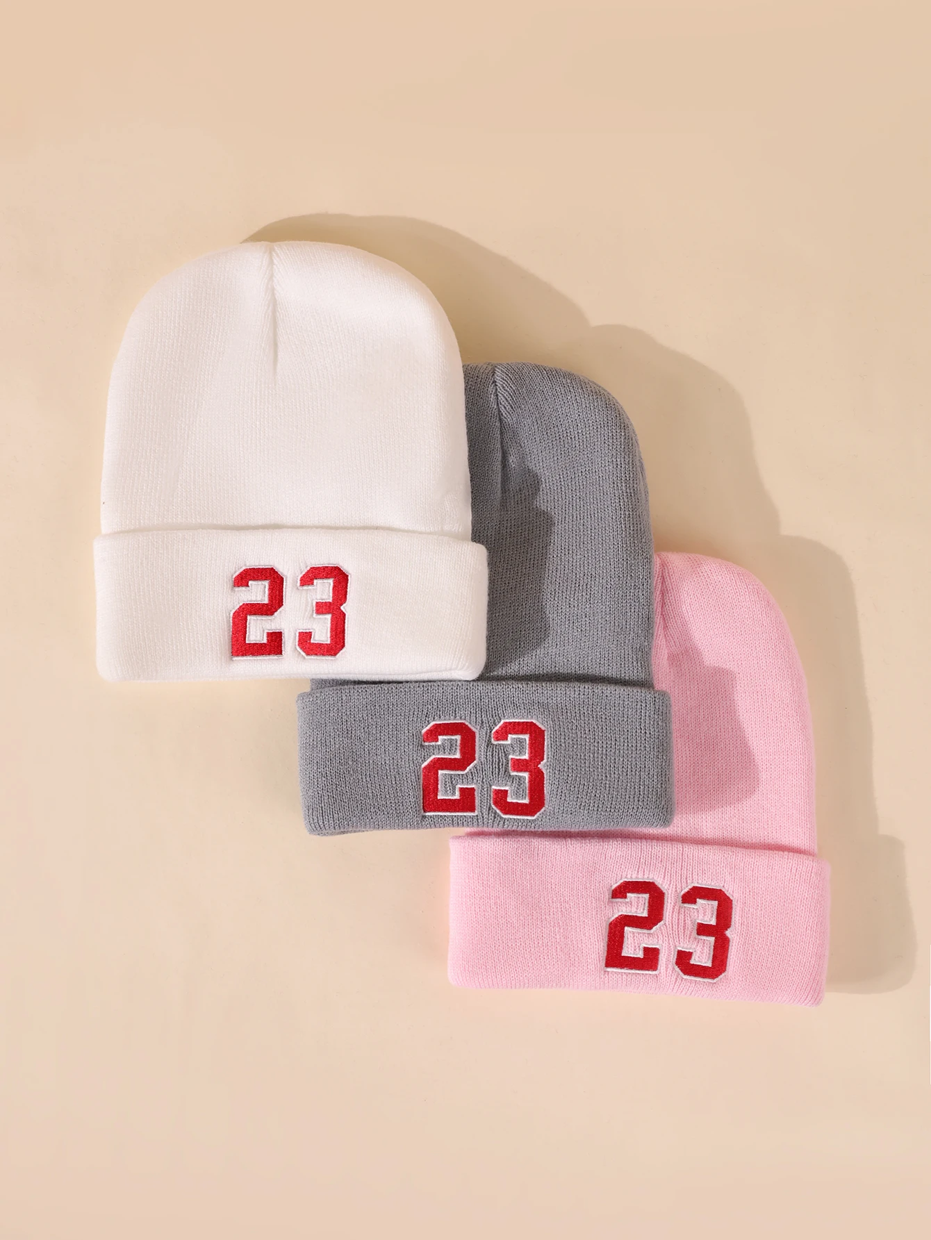 1/3PC multifunctional warmth, suitable for street trendsetters, fashionable and casual letter 23 embroidered cold hat