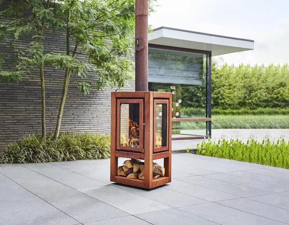 Corten Steel Smokeless Steel Stove Wood Burning  Outdoor Fireplace