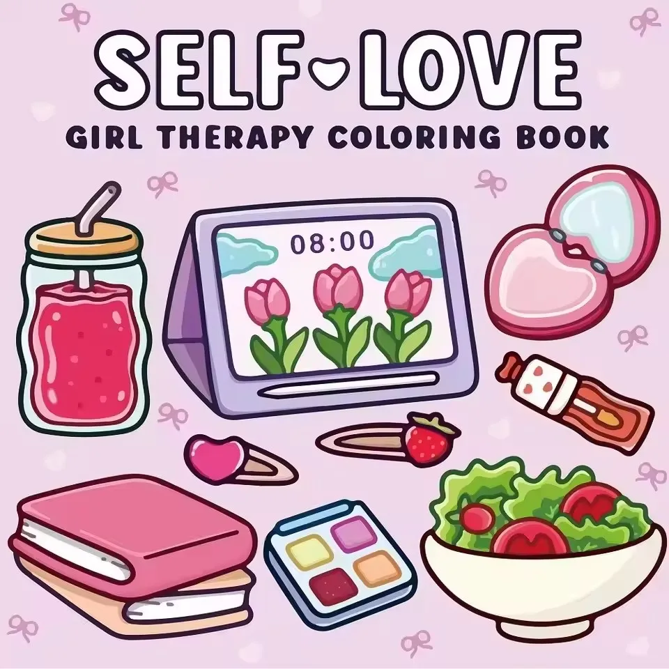 Self Love Coloring Book for Adults - Bold & Easy Stress Relief Patterns, Cute Animal & Floral Designs, Perfect Birthday Gift