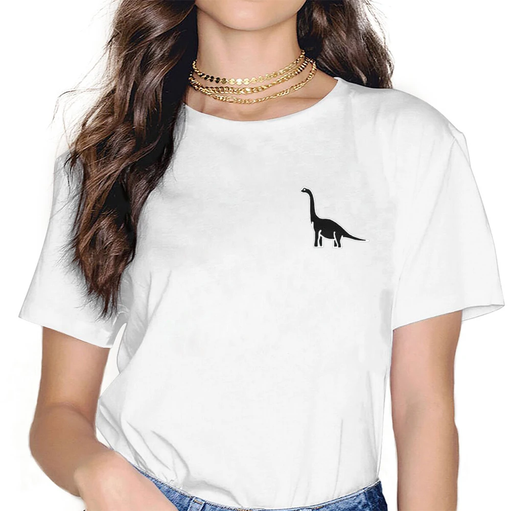 T-shirt graphique dinosaure mignon pour femmes, t-shirts amusants pour adolescentes, vêtements Kawaii en coton de haute qualité, col rond, imprimé décontracté, simple, offre spéciale