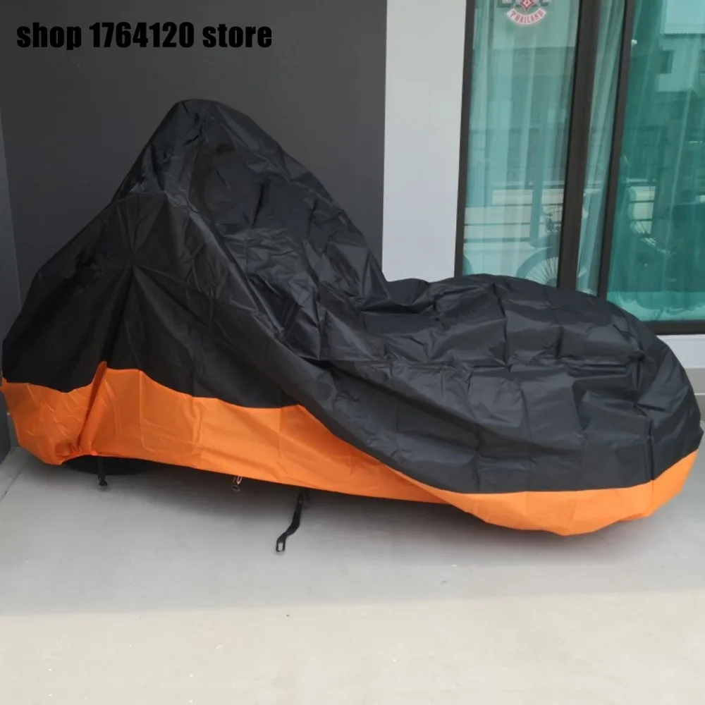 M/L/XL/XXL/XXXL/XXXXL Rain Dust Motorcycle Waterproof Cover Outdoor Rain Protective Cover For Harley Touring Softail Sportster