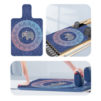 Suede Yoga Mat Pilates Floor Mat Multi-Function Yoga Workout Mat Thickness 1.5mm Ultra Thin Fitness Mat 39x24in for Yoga Pilates