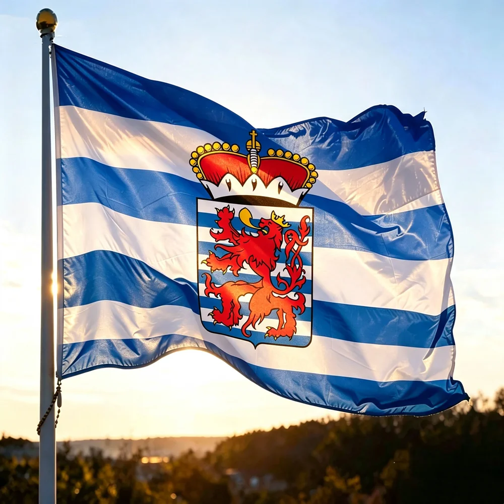 2x3ft 3x5ft Province Of Luxembourg Flag Royal Lion Crown Heraldic Polyester Printed Banner Outdoor Garden Decoration