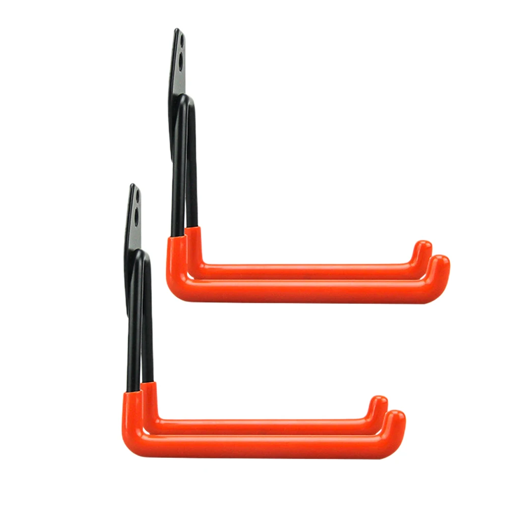 

2pcs Heavy Duty Dip Plastic Arm Hooks Garage Storage Warehouse Tool Hangers Sturdy Iron Material Ladders Brooms Shovels Bicycles