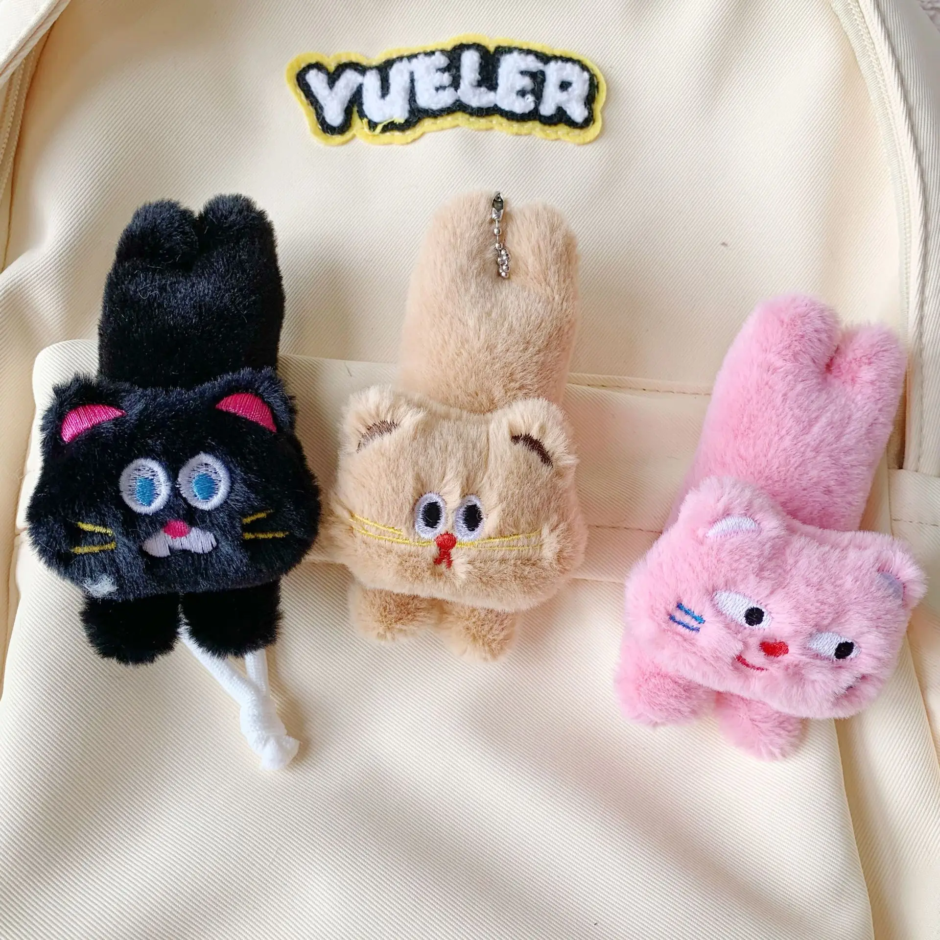 Stuffed Animals Plush Cartoon Cat Cute Running Style Pendant Soft Exquisite Keychain Brithday Gift for Best Friend or Children