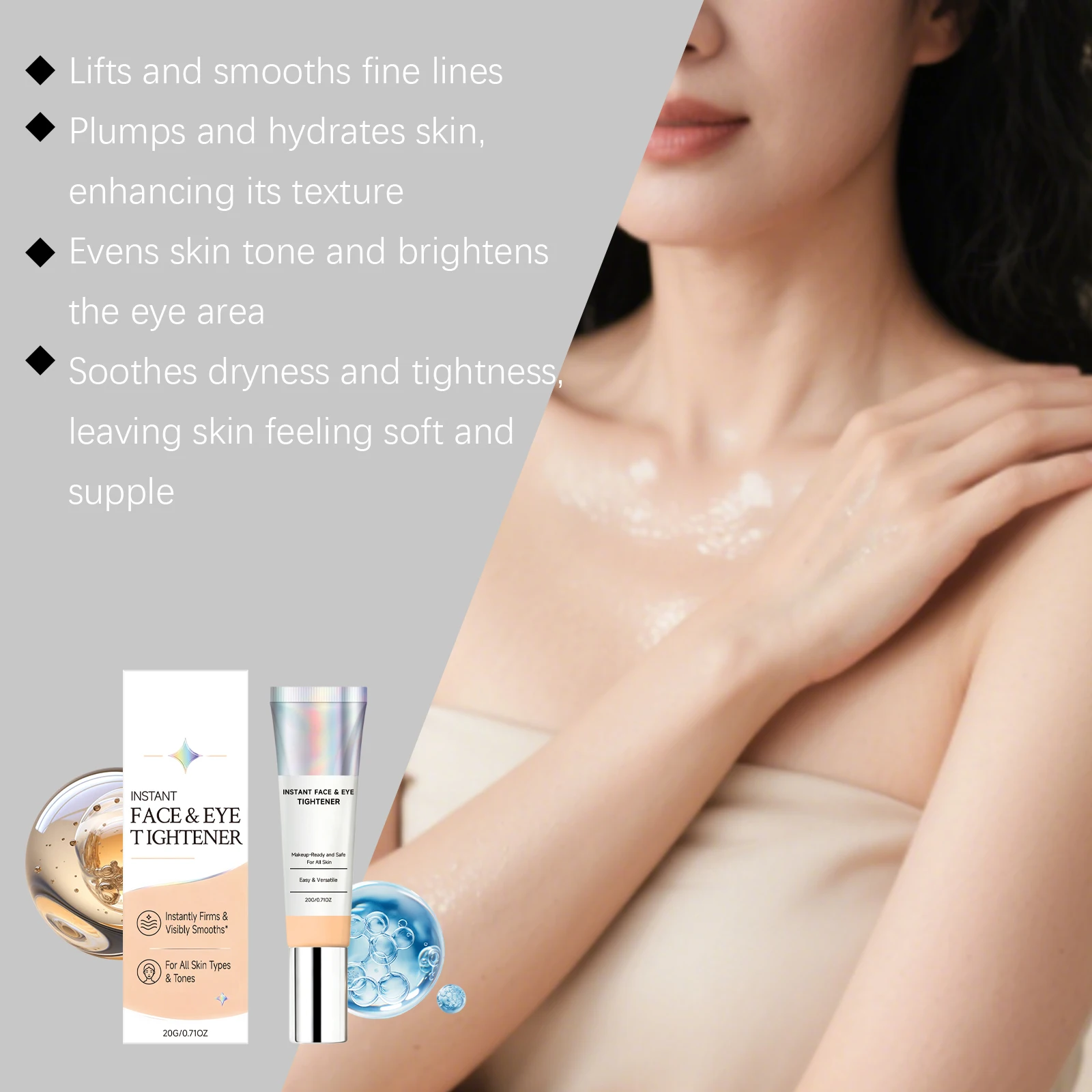Moisturizing Facial Cream Remove Dullness Puffiness Anti Aging Smooth Fine Lines Skin Friendly Soft Delicate Glowing Face Care