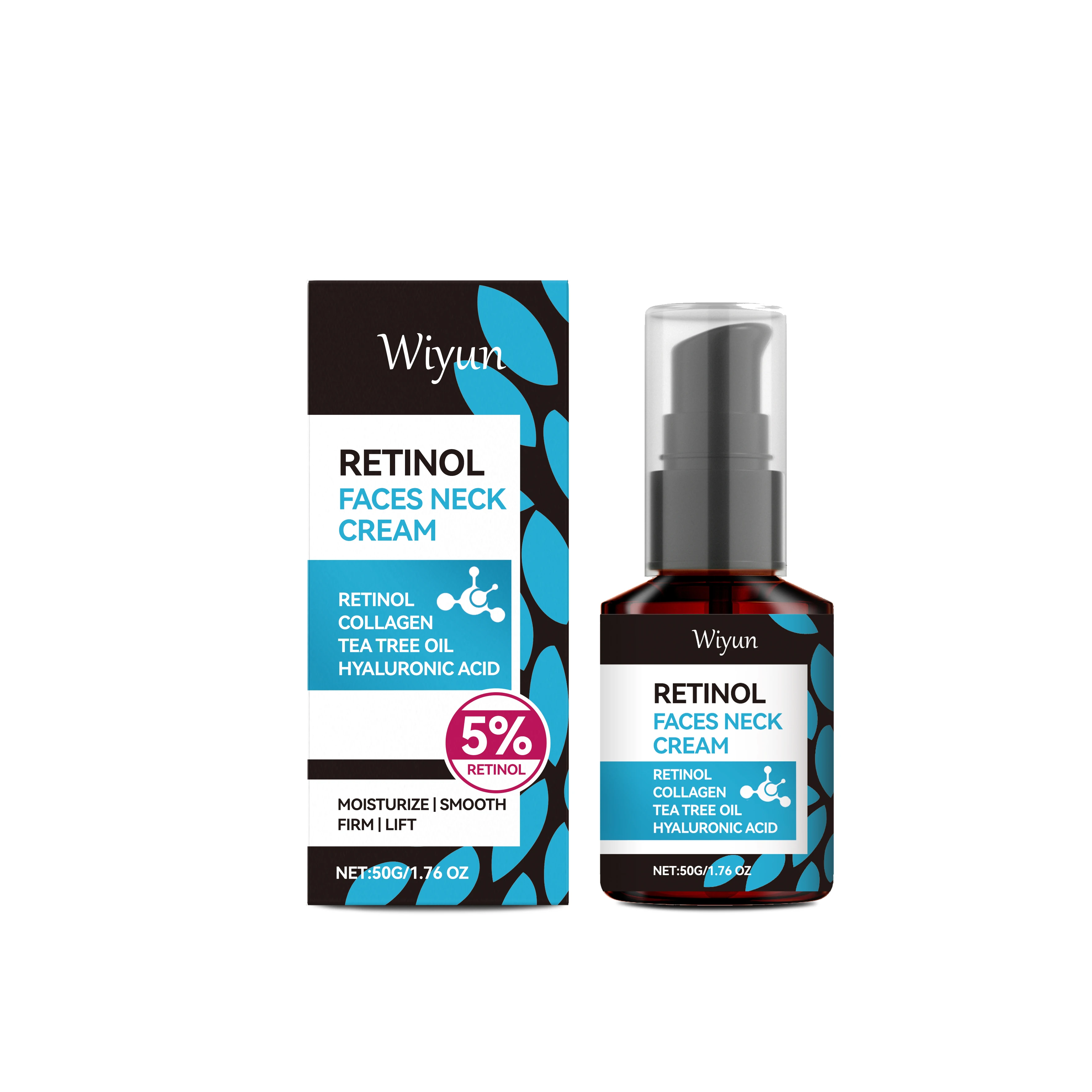 "Wiyun Retinol Cream for Face & Neck - Anti-Aging Collagen Booster z kwasem hialuronowym i olejkiem z drzewa herbacianego |   Głębokie nawilżenie, Wrin