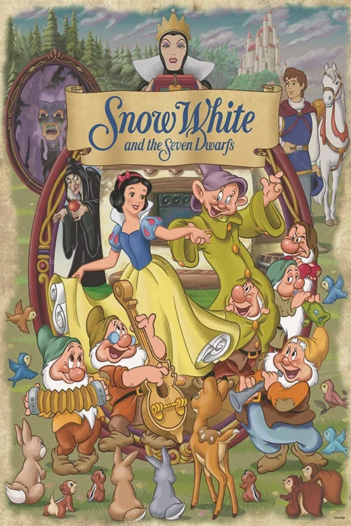 Disney Movie Vintage Snow White and the Seven Dwarfs Still 300 500 1000PCS Puzzle Paper Jigsaw For Kids Teens Like Friend Gift