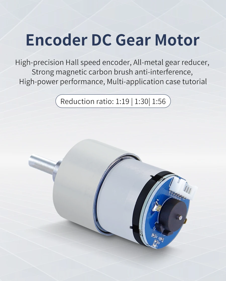 12V 205 Gleichstrom motor mit hohem Drehmoment und Metall getriebe mit Encoder 333 U/min 550 U/min Elektronisches Projekt mit U/min Geschwindigkeit für Balance-Ackerman-Auto – Detail 10