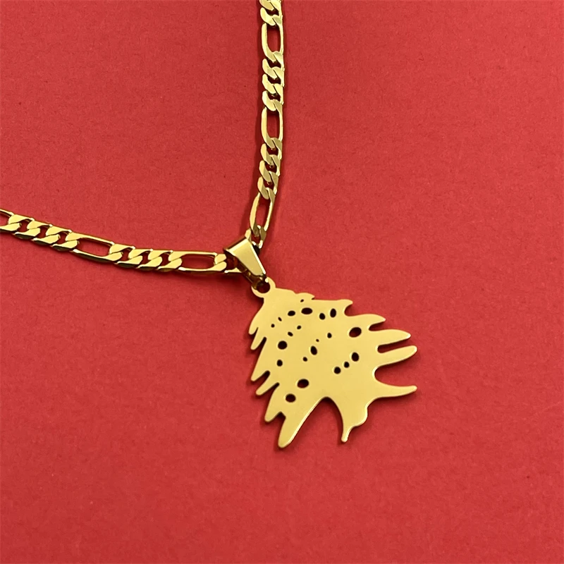 Minimally hollowed out cedar collarbone chain, Lebanon's iconic totem, men's and women's street style commemorative necklace