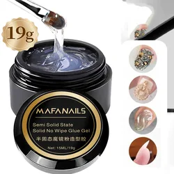 19g/5g/Bottle Strong Nail Glue No-Wipe Gel For Rhinestone & Resin 3D Jewelry Adhesive Gel Modeling Nails Art for Nail Powder Use