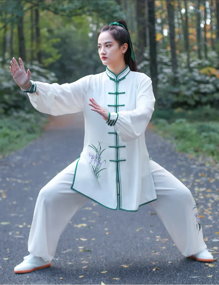 Sukienka Kung Fu sztuka walki mundur Wushu odzież Tai Chi kobiety dziewczyna oddychająca Kun Master 2023 nowy styl