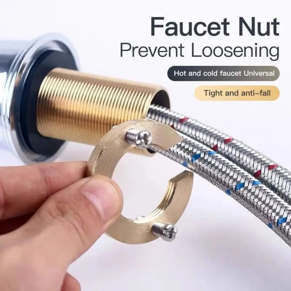 1Pcs Wash Basin Faucet Locknut Mounted Fitting Circlip Antiloosening Washer Tap Fixing Fittings Kit Single Hole 31mm