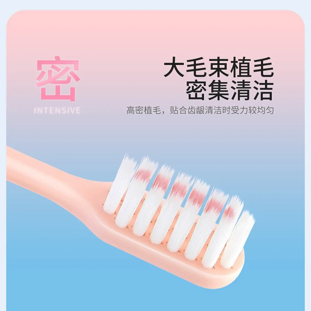 Soft bristle toothbrush with large pores, high-density brush filaments, high appearance and high quality