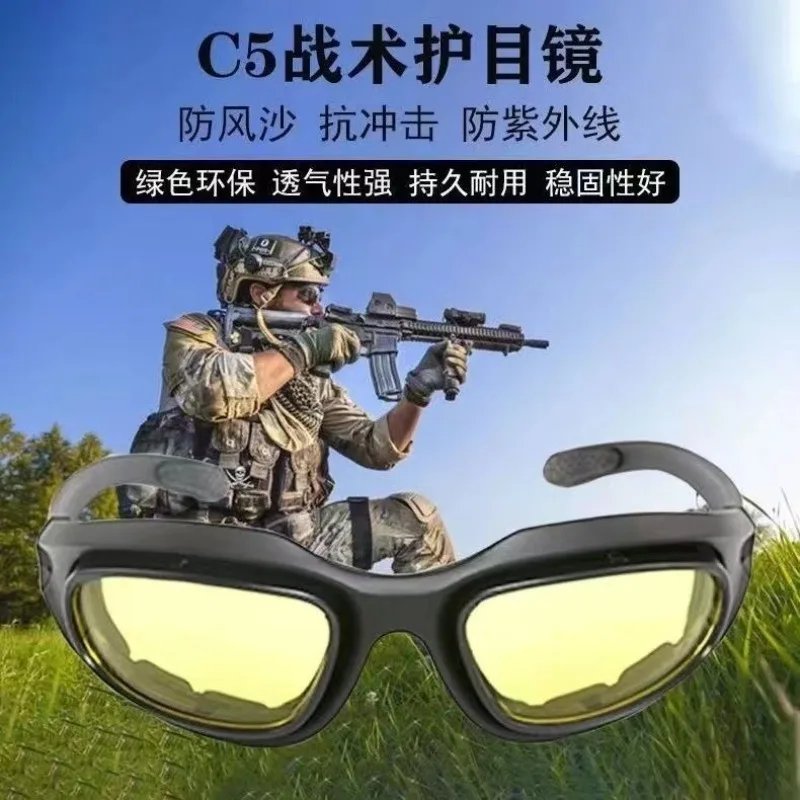 

2025 New Tactical Goggles Polarized Lens, Windproof Dustproof Military Glasses, UV400 Protection Anti-Fog for Shooting Cycling
