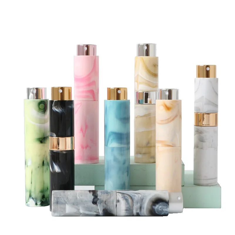 10ml Marbled Light Luxury Nano Perfume Divided Bottle Rotating Portable Spray Bottle, Refillable Cosmetic Liquid Container Tool