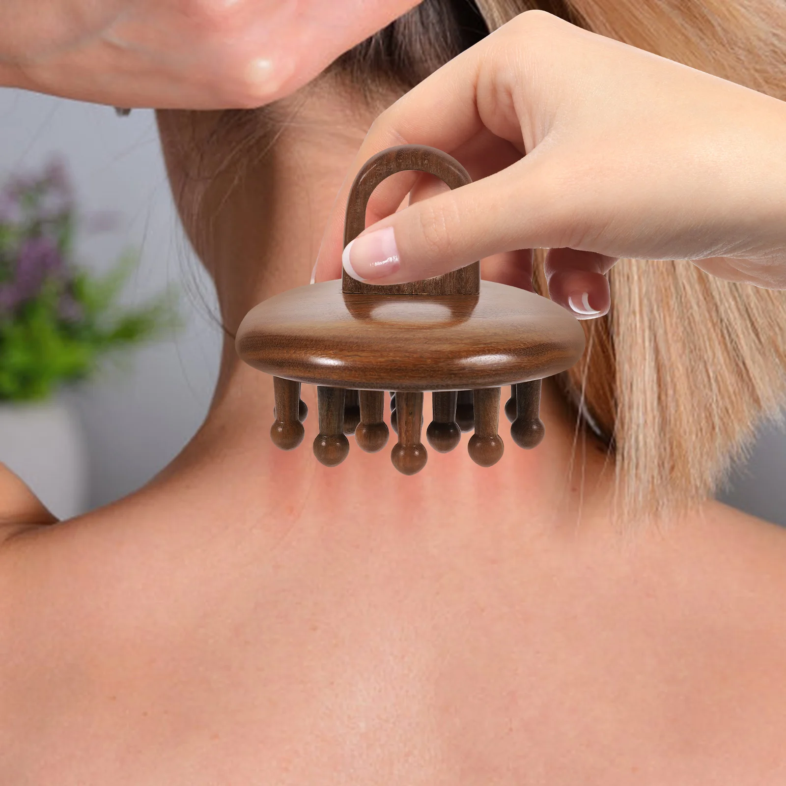 

Wooden Massage Comb Convenient Smooth Handle Wide Tooth Hair Detangler Scalp Care Tool Comfortable Massage Comb for Thick