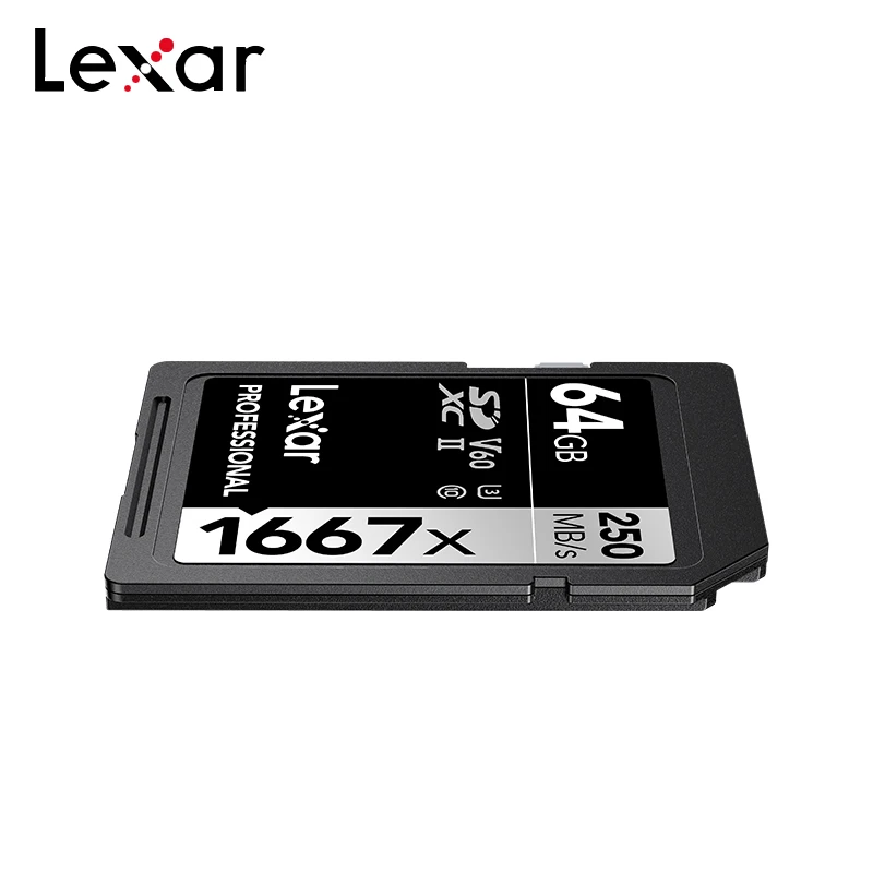 Lexar 128 ГБ SD-карта памяти 1667X U3 V60 4K Высокоскоростная 250 МБ/с Профессиональная SDXC-карта 64 ГБ 128 ГБ SD-карта для камеры Class10