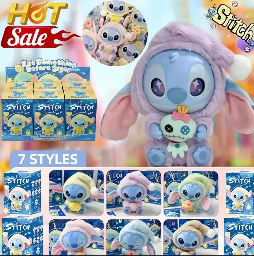 

******Stitch Eat Something Before Sleep Series Слепая коробка Плюшевые виниловые игрушки Милая кукла Реплика Mystery Box Сумка Подвеска Декор Подарок