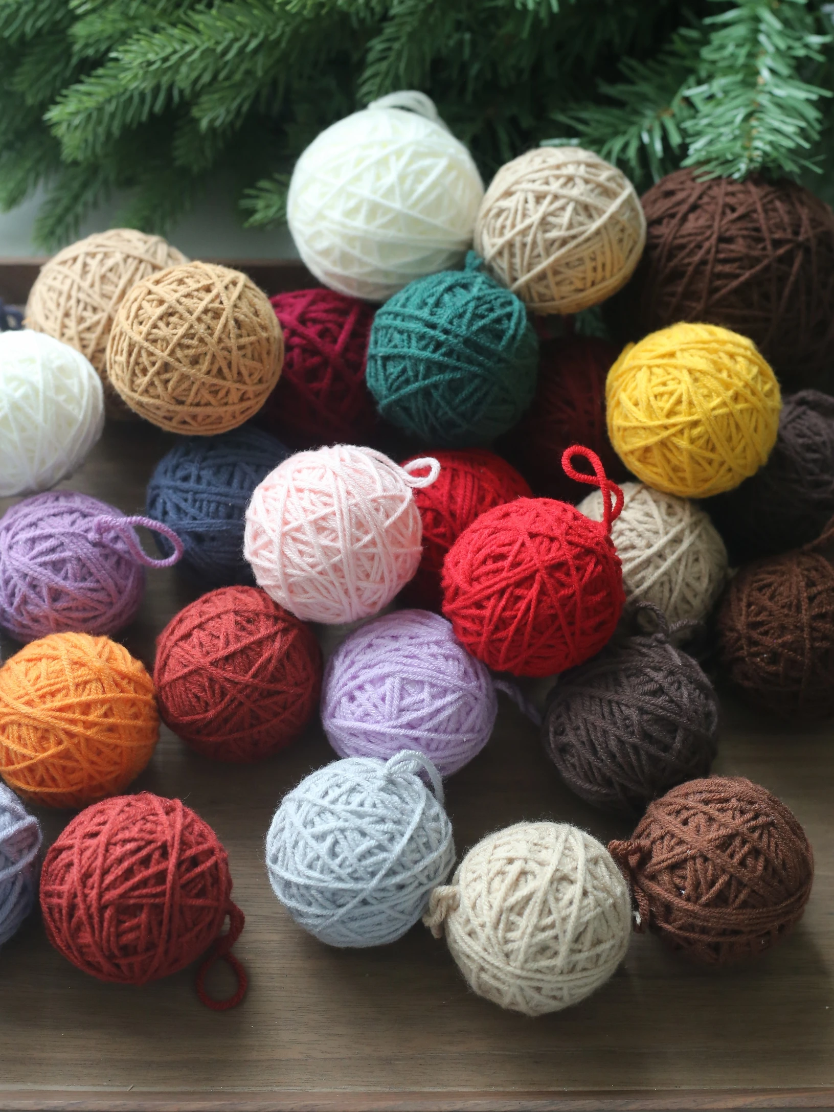 Winding yarn ball 5cm 6cm Christmas tree accessory