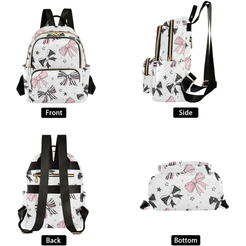 المرأة الأزياء محفظة الانحناء الوردي الأسود البسيطة حقيبة السفر السيدات حقيبة الكتف العمل Daypack 8.5L #2