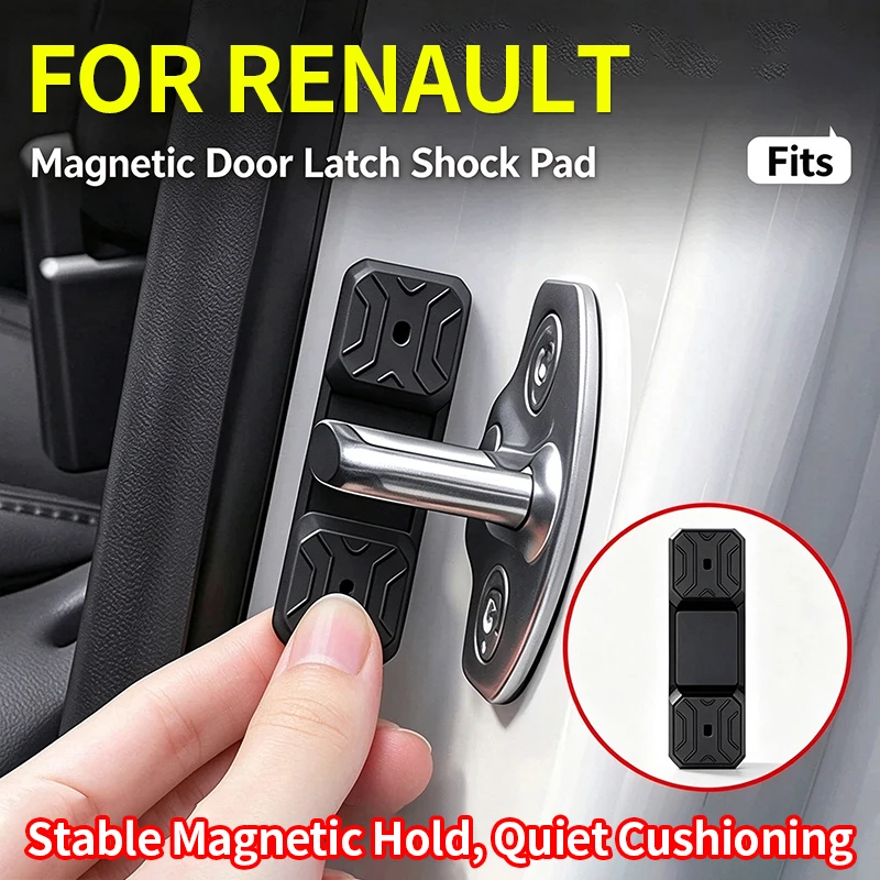 Magnetic Car Door Latch Shock Pad for Renault Kadjar Captur Clio, Silicone Door Lock Buffer Cushion Mute Shock Absorber Auto